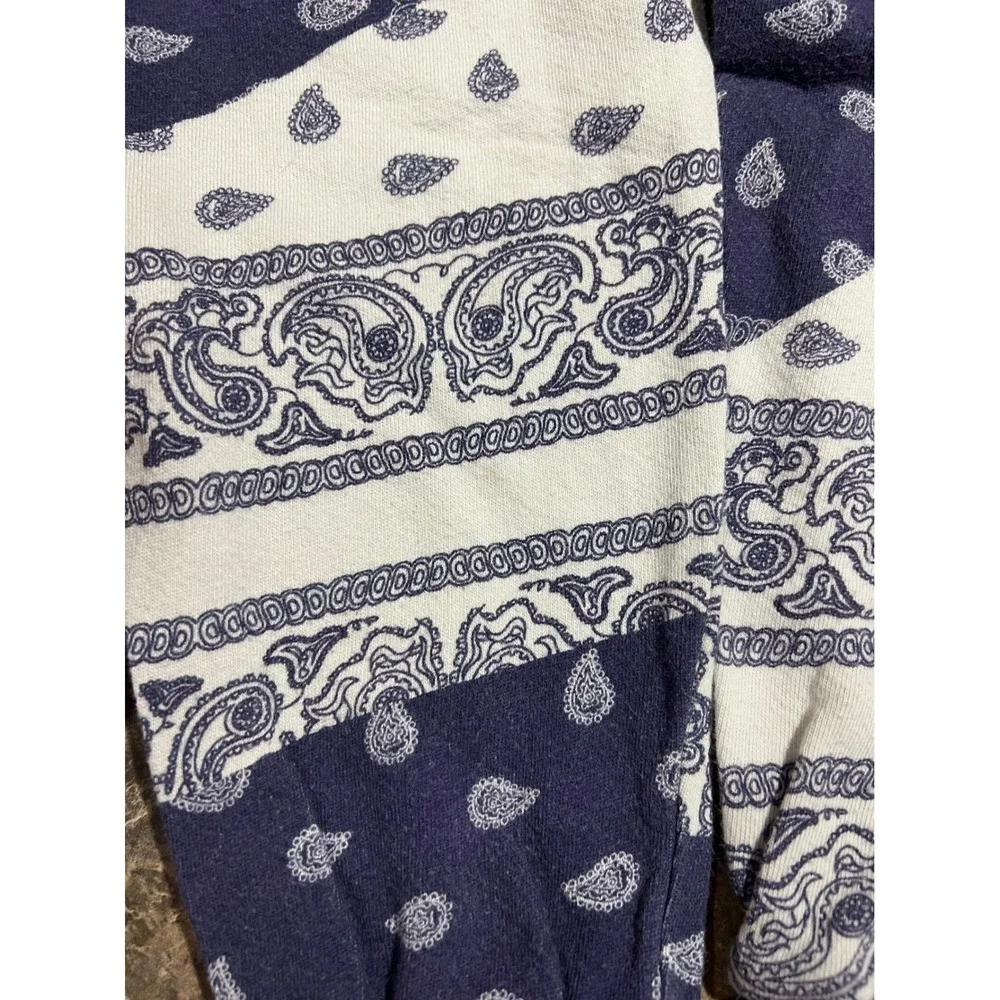 Alice + Olivia Navy White Bandana Elina Paisley Patchwork Pajama Set Boho XS